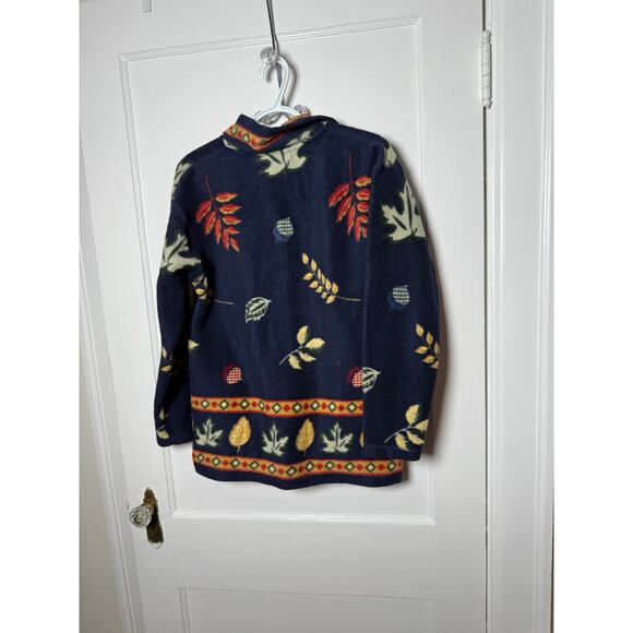 Vintage Fashion Bug Fleece Jacket Blue Leaf Cottagecore Gremlincore Goblincore S - Picture 6 of 7